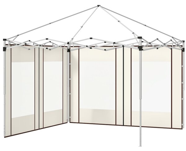 Postranní panely k altánu Outsunny s zipovými dveřmi a okny pro pop-up altán 3x3m nebo 3x6m, 2 sady náhradních postranních panelů, bílá | Aosom