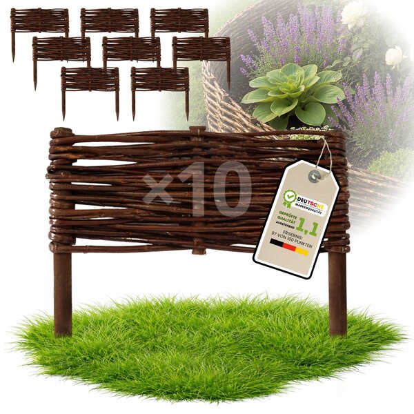 Floranica 10 kusů Vrbový plot 10 cm x 30 cm – Zahradní plot z vrbového proutí Palisáda Přírodní oplocení Ohraničení záhonu