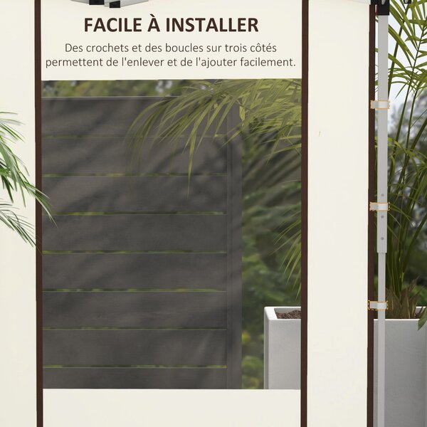 Postranní panely k altánu Outsunny s zipovými dveřmi a okny pro pop-up altán 3x3m nebo 3x6m, 2 sady náhradních postranních panelů, bílá | Aosom