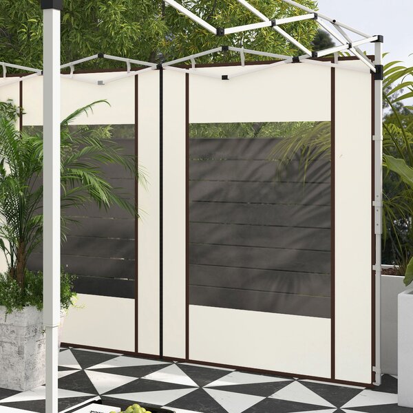 Postranní panely k altánu Outsunny s zipovými dveřmi a okny pro pop-up altán 3x3m nebo 3x6m, 2 sady náhradních postranních panelů, bílá | Aosom