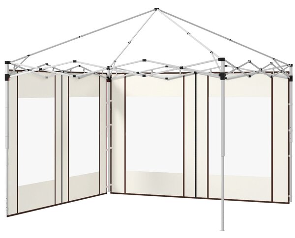 Postranní panely k altánu Outsunny s zipovými dveřmi a okny pro pop-up altán 3x3m nebo 3x6m, 2 sady náhradních postranních panelů, bílá | Aosom