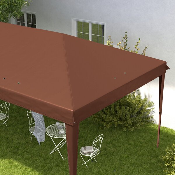 Outsunny Skládací Altán 3x6m Zahradní Stan s Pop-up Mechanismem a Tašku v Ceně - Epoxidovaný Ocel a Vysoce Hustý Oxford Hnědý | Aosom