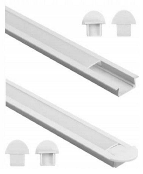 ECOLIGHT Zapuštěný profil bílý + mléčné stínidlo 2m