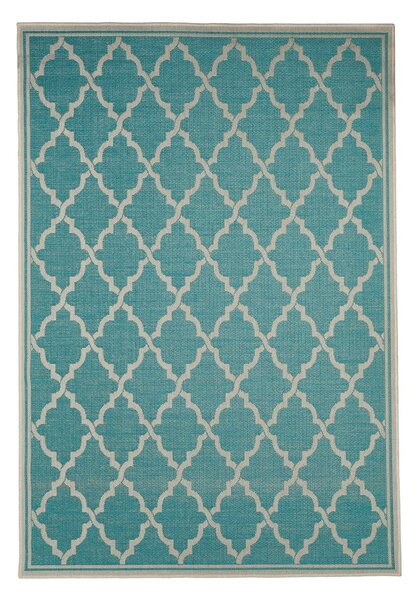 Tyrkysový venkovní koberec Floorita Intreccio, 160 x 230 cm
