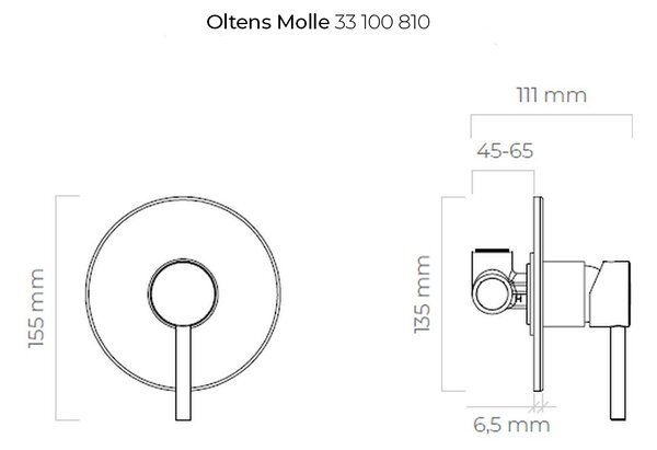 Oltens Molle sprchová baterie pod omítku broušené zlato 33100810