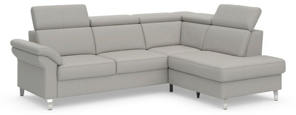 ROHOVÁ SEDAČKA, kůže, světle šedá Sit & More - Sedací soupravy, Online Only