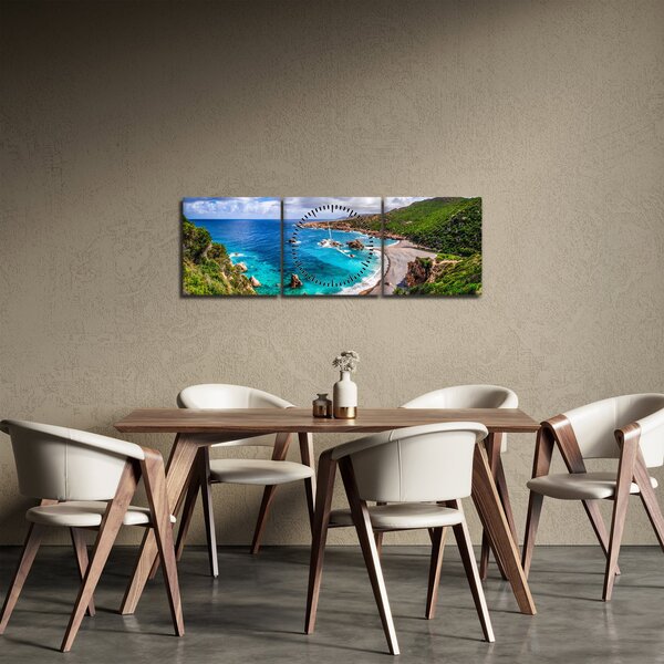Obraz - Sardinie (s hodinami) (90x30 cm)