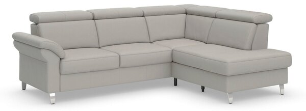 ROHOVÁ SEDAČKA, kůže, světle šedá Sit & More - Sedací soupravy, Online Only
