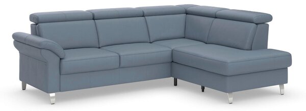 ROHOVÁ SEDAČKA, kůže, šedomodrá Sit & More - Sedací soupravy, Online Only
