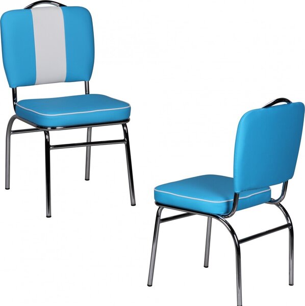 Jídelní židle American Diner 50. léta Retro Blue White