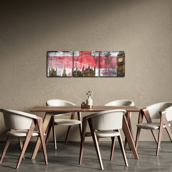 Obraz - Londýn (s hodinami) (90x30 cm)