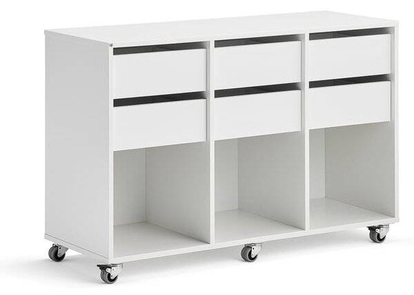 AJ Produkty Skříňka CASPER, 6 zásuvek, 3 přihrádky, bílá