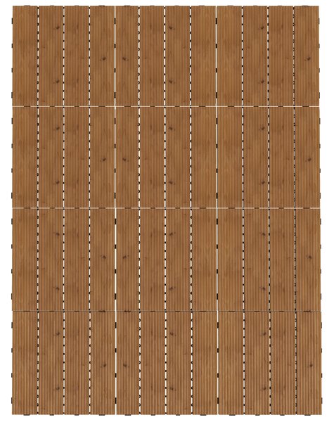 Outsunny Terasové dlaždice - Latě - Sada 12 ks, Max. plocha 1,08 m² - vzájemně propojené, velmi snadná instalace, rozměr 30 x 30 cm | Aosom