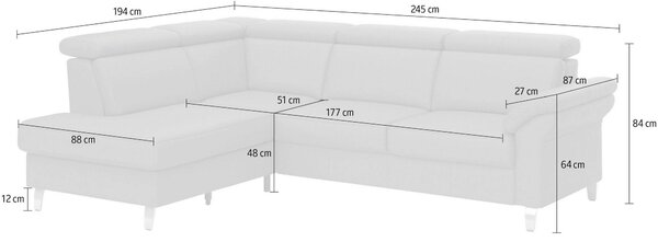 ROHOVÁ SEDAČKA, kůže, červená Sit & More - Sedací soupravy, Online Only