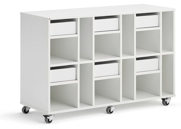 AJ Produkty Skříňka CASPER, 6 zásuvek, 12 přihrádek, bílá