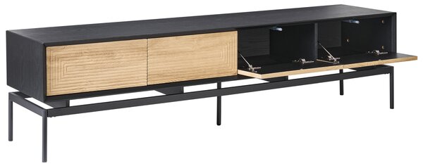 TV stolek LANCELIN Černá/Světle hnědá