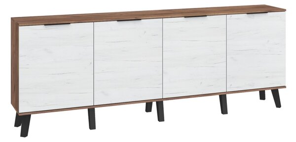 Komoda Shela SVN-03 (craft tobaco + bílý lesk). Vlastní profesionální přeprava až k Vám domů 780627