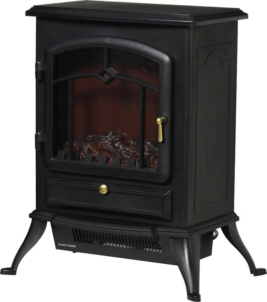 Elektrický krb Fortuna Lai s efektem plamenů 1000/2000 W, ochrana proti přehřátí, černý, 45 x 28 x 54 cm, pro útulnou atmosféru