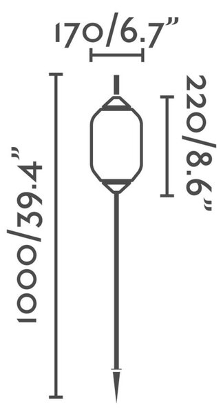 FARO SAIGON šedá/bílá lampa se zápichem 1M R17