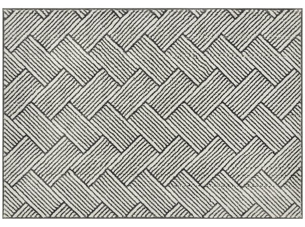 HOMCOM Koberec do obývacího pokoje 200 x 140 cm s krátkým vlasem, praní v pračce, hypoalergenní, do obývacího pokoje, ložnice, kanceláře, světle šedý