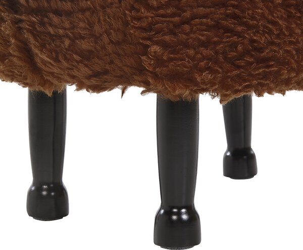 Zvířecí stolička s úložným prostorem SHEEP Tkanina Hnědá Ovce