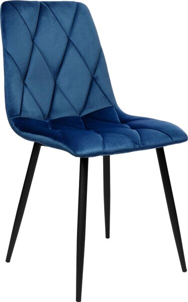 Sametové křeslo Madison modré čalouněné glamour designem