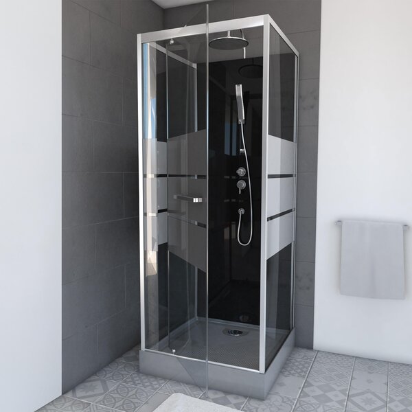 Kompletní sprcha MARWELL Kompletní sprcha Dusy 70 x 70 x 225 cm - kompletní sada včetně sprchové vaničky a baterie - kulatá sprcha s předním vstupem