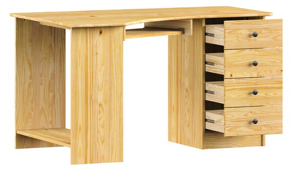 PC stůl rohový 8846K lak, kovové úchytky