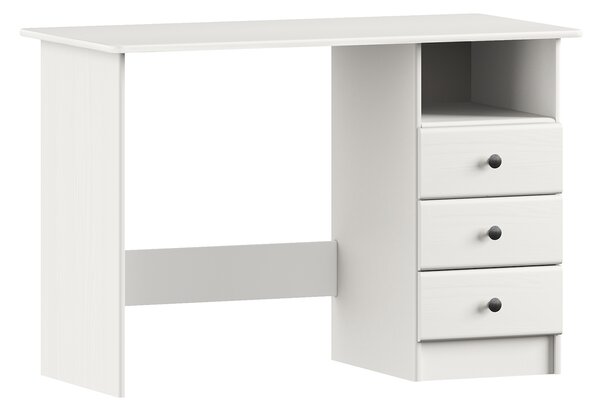 PC stůl 8844BK bílý lak, kovové úchytky