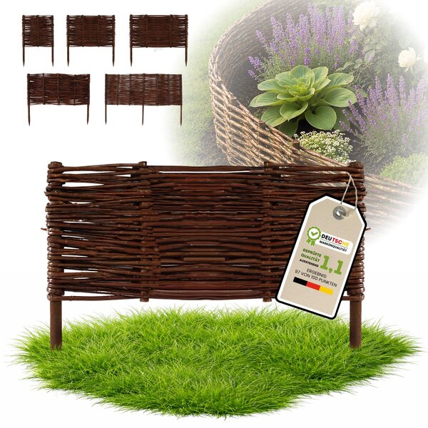 Floranica 1 kus Vrbový plot 30 cm x 50 cm – Zahradní plot z vrbového proutí Palisáda Přírodní oplocení Ohraničení záhonu