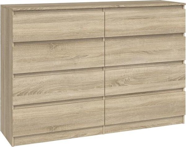 Topeshop M8 140 SONOMA, Dub, 8 zásuvka/zásuvek, Dřevotřískové desky, Jednobarevný, Moderní, Dřevotřískové desky
