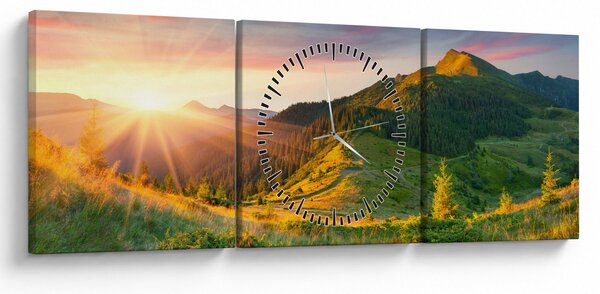 Obraz - Letní krajina (s hodinami) (90x30 cm)