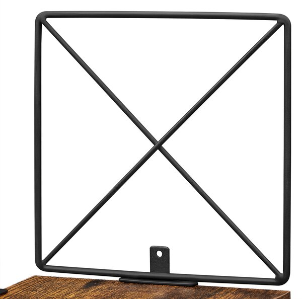 Songmics Nástěnná rohová police s 5 policemi – rustikální hnědá/černá, 20 × 20 × 127,5 cm