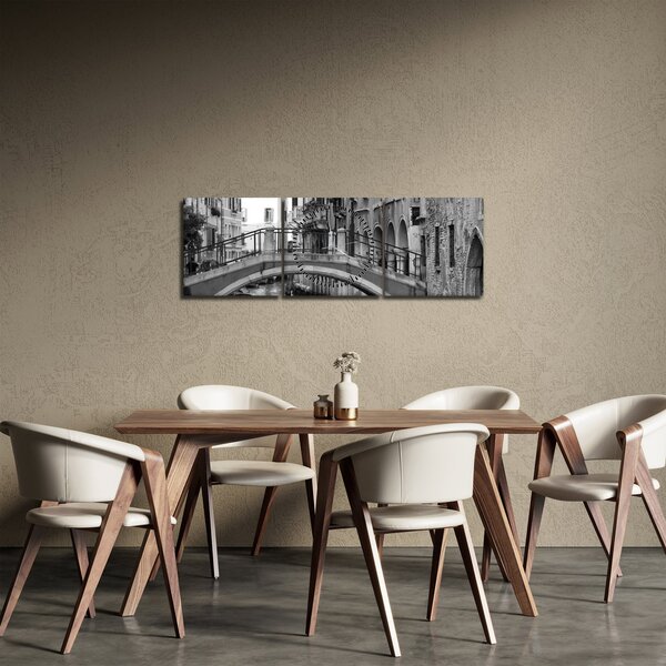 Obraz - Pohled na Benátky (s hodinami) (90x30 cm)