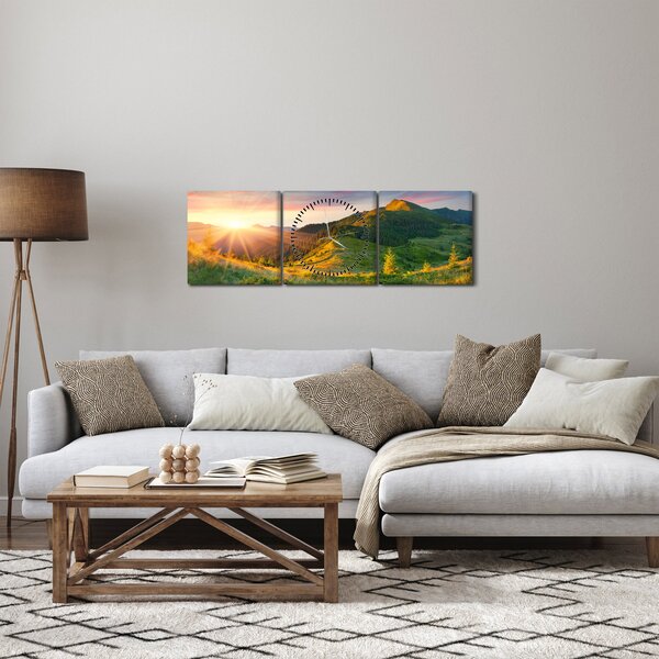 Obraz - Letní krajina (s hodinami) (90x30 cm)