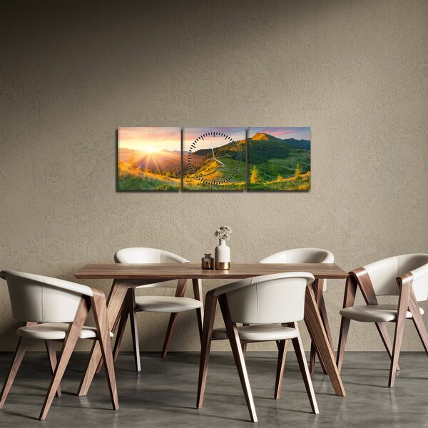 Obraz - Letní krajina (s hodinami) (90x30 cm)