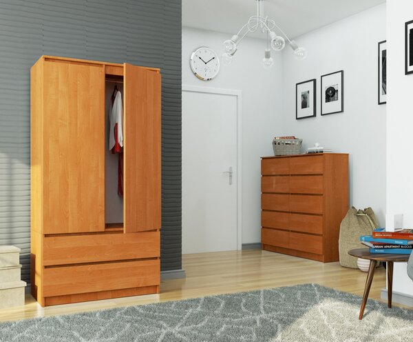 Šatní skříň s otočnými dveřmi 90cm olše