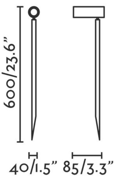 FARO SETH 600 černá lampa se zápichem H 60cm
