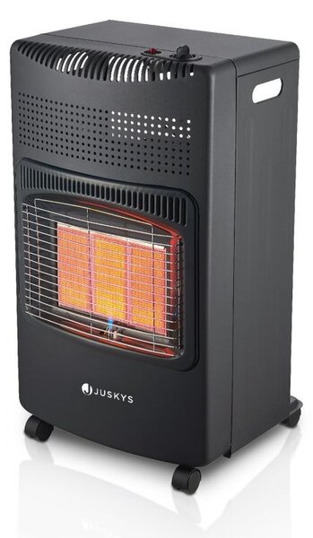 Mobilní plynový ohřívač s keramickými deskami, černý