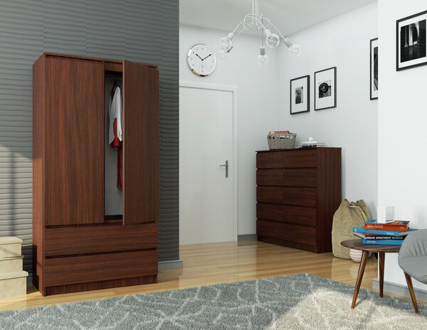 Šatní skříň s otočnými dveřmi 90 cm wenge