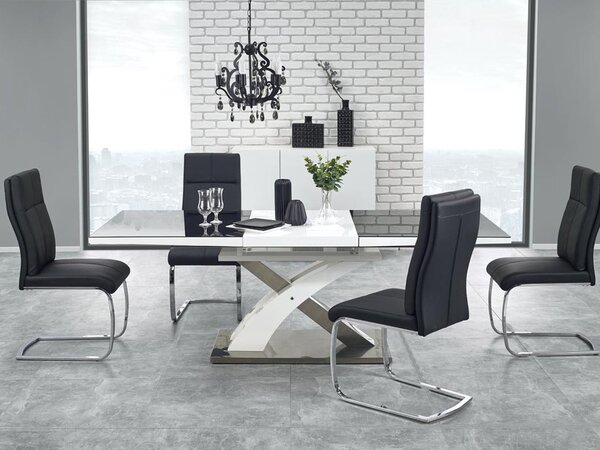 Jídelní stůl Shenna 2 (černá + bílá) (pro 6 až 8 osob). Vlastní profesionální přeprava až k Vám domů 796195