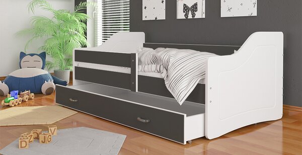 AJK Dětská postel Jirka - bílo/šedá Velikost spací plochy: 140x80, Matrace: ne
