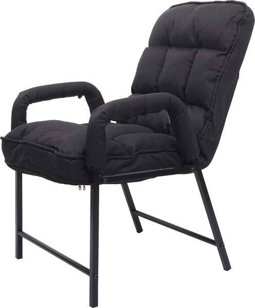 Jídelní židle HWC-K40, židle čalouněná židle, 160 kg nosnost opěradla nastavitelná kov látka/textil černá