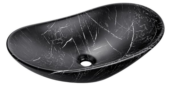 COMAD UN-LENA-MB2 - Umyvadlo na desku LENA 61,5x36 cm keramika/matná černá