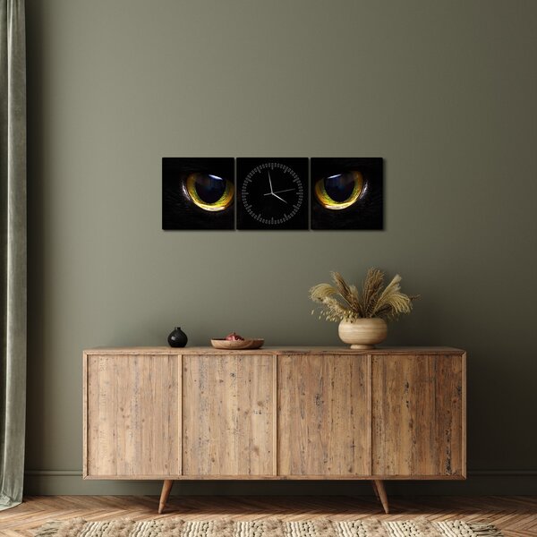 Obraz - Kočičí oči (s hodinami) (90x30 cm)