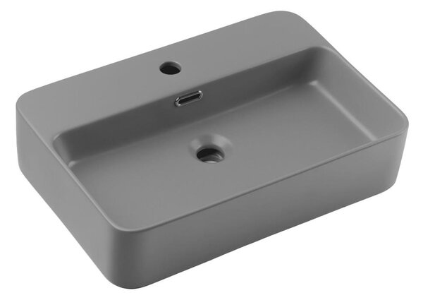 COMAD TRUST 2 MATT LIGHT GREY ( E-6282 ) - Umyvadlo na desku TRUST 55x38 cm šedá