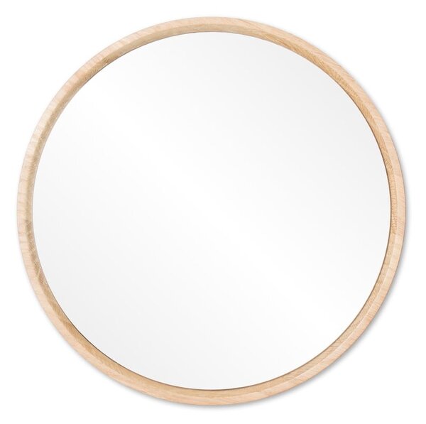 Nástěnné zrcadlo s rámem z masivního dubového dřeva Gazzda Look, ⌀ 22 cm