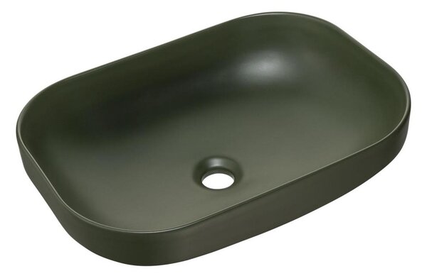 COMAD UN-NELI-MFG - Umyvadlo na desku NELI 50,4x35,2 cm keramika/matná zelená