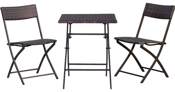 Outsunny Polyrattan 3 Piece Bistro Set Seating Group Ratanový zahradní nábytek Set
