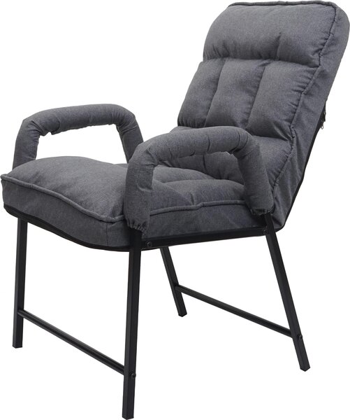 Jídelní židle HWC-K40, židle čalouněná židle, 160 kg nosnost opěradla nastavitelná kov látka/textil tmavě šedá